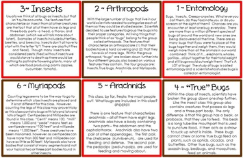 Bugs Calendar Cards Bugs Calendar Cards
