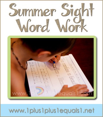 Summer Sight Word Work