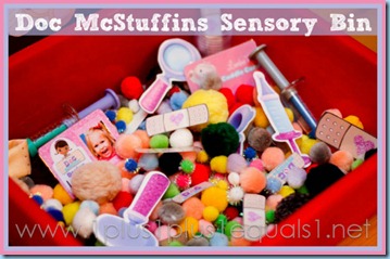 Doc McStuffins Sensory bin Doc McStuffins Sensory bin