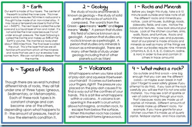 Geology Calendar Cards