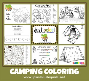 Camping Theme Coloring Printables