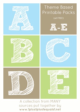 Theme Printables A through E Theme Printables A through E