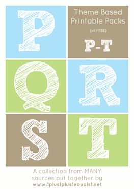 Theme Printables P through T