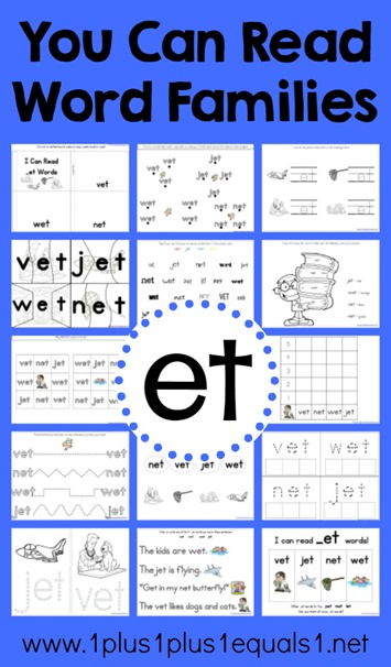 You Can Read Word Families et Word Family Printables 1 1 1 1