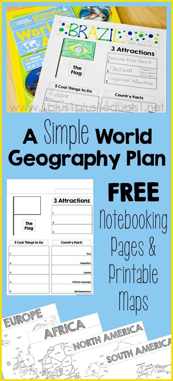 A Simple World Geography Plan ~ with Notebooking and Map Printables - 1 ...