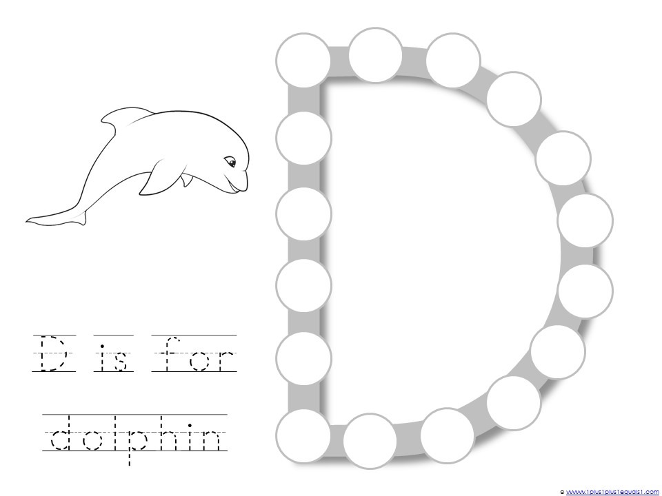 Ocean Animals Dot Fun Printables - 1+1+1=1
